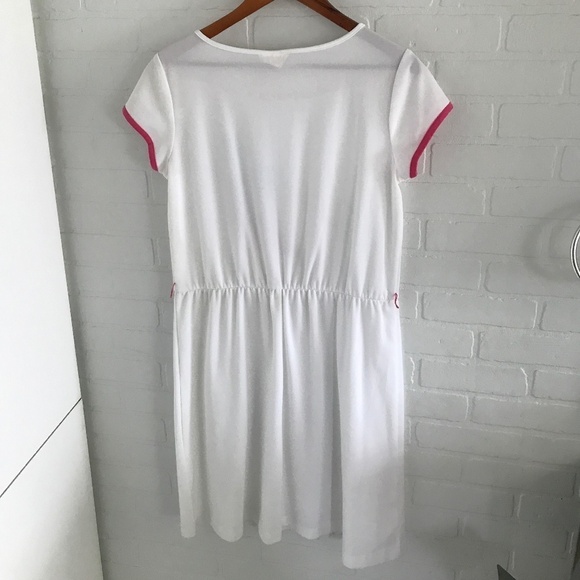 Vintage Marty Fashions Ltd 1980s White Summer Dress Stranger things Eleven L - Picture 5 of 6